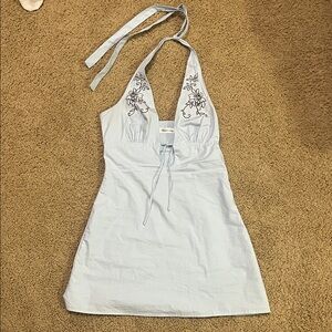 Beginning Boutique Geni Blue Halter Neck Mini Dress